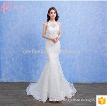 Top Design Rhinestone weiß gestickte Spitze Suzhou Meerjungfrau Hochzeitskleid